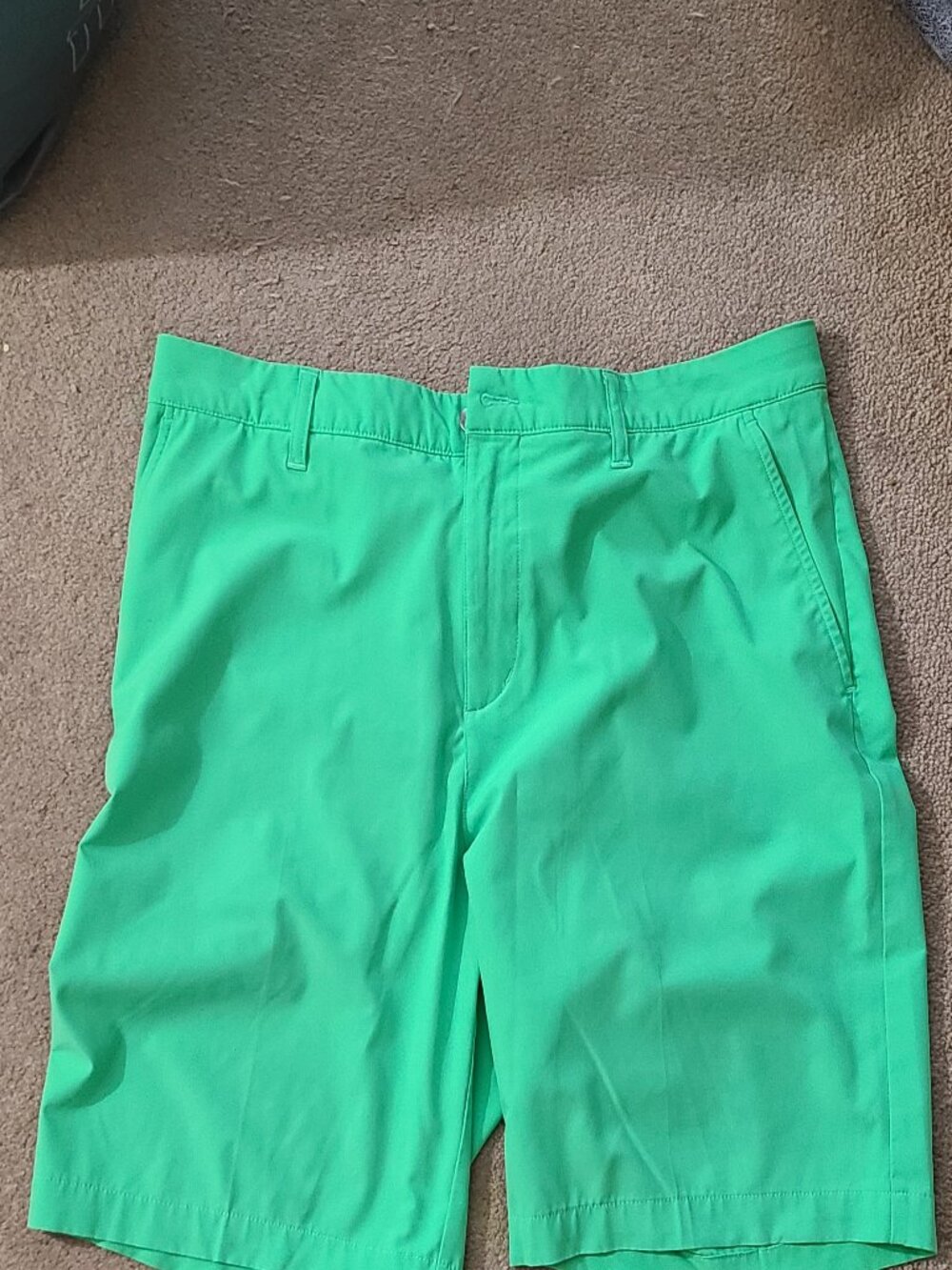 adidas Men's Bright Green Flat-Front Shorts